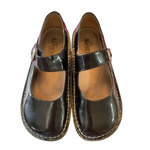 Alegria Womens Black Paloma Leather Maryjane Flats Sandals Size 36